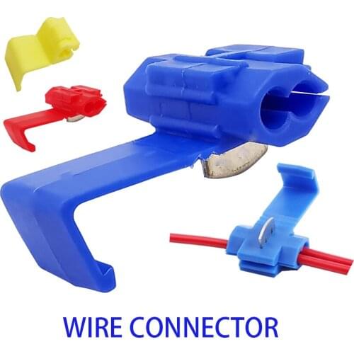 50PCS Wire Cable Connectors Electric Scotch Lock Quick Splice Terminals Crimp Non Destructive Without Breaking Line AWG 22-18