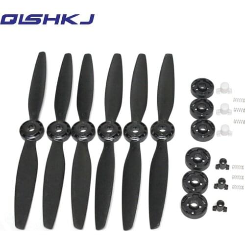 6PCS/Set Yuneec Typhoon H480 Propeller Quick Release Black blade with base mount for RC Quadcopter Drone Yuneec Typhoon H480