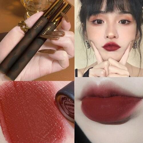 9 Colors Amber Lip Glaze Velvet Matte Waterproof Lasting Easy To Wear For Student Daily Cosmetic Liquid Lipstick Makeup TSLM1
