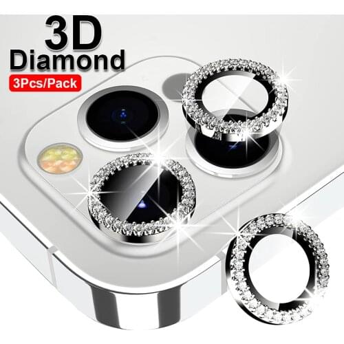Diamond Camera Case For iPhone 11 Pro Max 12 Pro Max Camera Lens Protector Screen Case For iPhone11 11Pro 12Pro Tempered Glass