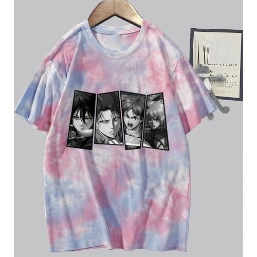 Anime Style Print T-shirt Attack On Titan Top Loose Unisex Short Sleeve Casual Tee Shirts