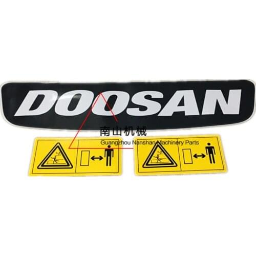 Free shipping for Daewoo Doosan DX55 60 75 88-9C rear counterweight sticker logo color bar Danger Sticker excavator accessories