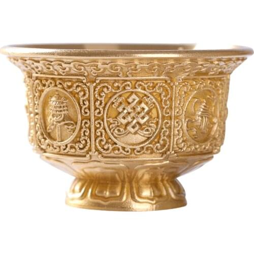 Buddhas Pure Copper Eight Auspicious Supply Water Cup Tibetan Water Supply Cup Tantric Buddhist Supplies Buddha Water Bowl