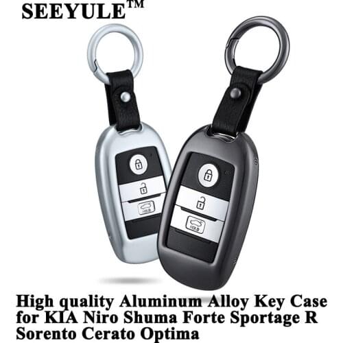 1pc SEEYULE Aluminum Alloy Car Key Case Cover Key Shell Accessories for KIA Niro Optima Forte Sportage R Sorento Cerato Shuma