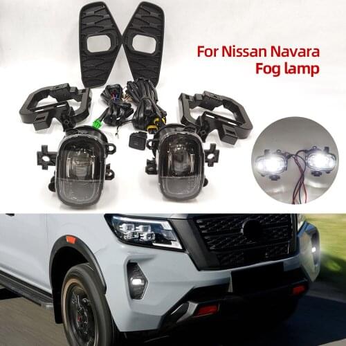 CSCSNL 1 Set Car LED Fog Lights for Nissan NAVARA Nueva Facelift Pro-4X 2021 Fog Light Fog Lamp Cover Grill Harness Switch DRL