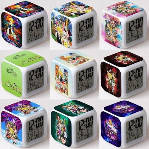 The Seven Deadly Sins Print Boys Girls Alarm Clock with Date Thermometer Desk Anime Led Digital Clock Children Birthday Gifts