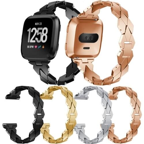 For Fitbit Versa Smart Watch fashion high quality Strap Alloy Metal Bracelet Wrist Band Smart Watch Bracelet Metal Wrist Band