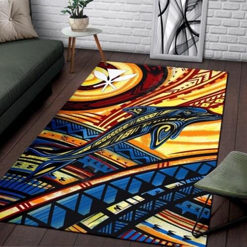 Hawaii Area Rug Dolphin Surfing Anti-slip Rug Carpet Home Decoration Living Flannel Bedroom Non-slip Floor Rug