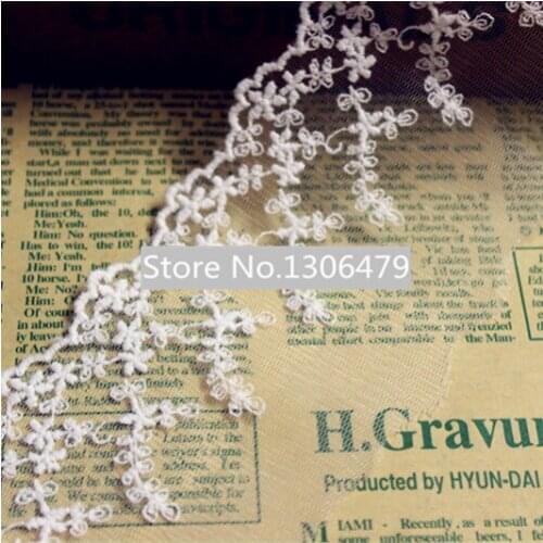 19Yards/Lot 6.3 Cm Fancy Lace Cotton Clothing Embroidered Fabric Loop To Sew Lace Trimming Diy Accessories RS548
