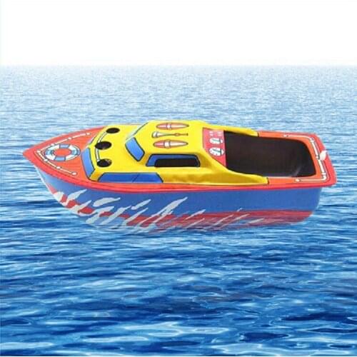 Candle Boat Tin Toy Fashion European Water Wind up Iron Toys Multi-colored Collectible Creative Gift for Kids Children