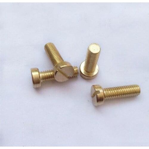 M4 6mm-20mm Length GB65 Brass Screw Slotted Cylindrical Head Screws Slot Socket Bolts