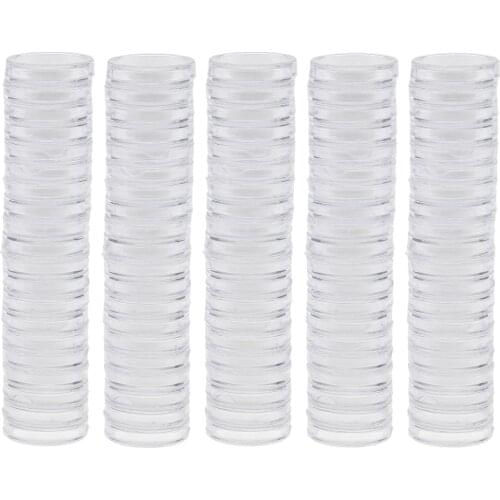 MagiDeal 100pcs Clear Round Plastic Coin Capsules Container Storage Holder Case 19/22/28/30/37/38mm