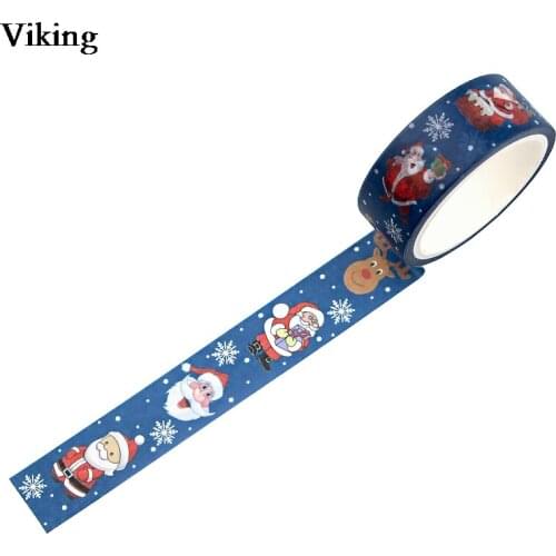15mmX5m Christmas Adhesive Tape Santa Claus Print Washi Tape Cartoon Masking Tape Cute Tapes Gifts for Family G0714