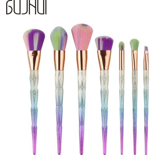 GUJHUI 7pcs Six-sided brush set professional beauty cosmetics make up brush sets