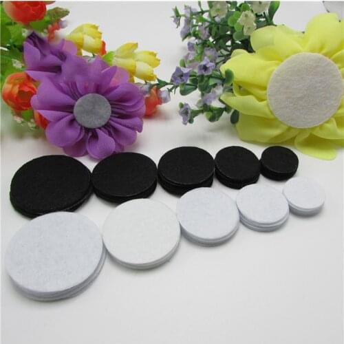 200PCS/lot 2-4cm Round Felt circle fabric pads accessory patches Non-woven sew felt pads fabric flower accessories