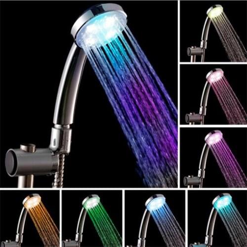 7 Color LED Shower Head Bathroom Handheld Rainfall Shower Head Water Saving SPA High Pressure Shower Head
