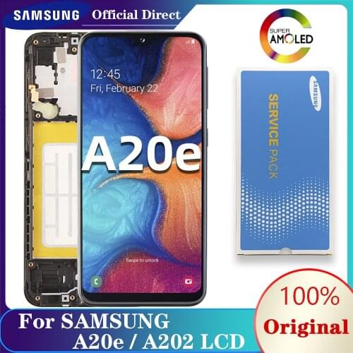 Original 5.8'' Super AMOLED LCD Display Digitizer Replacement For Samsung Galaxy A20e A202 SM-A202F/DS A202DS Replacement Parts