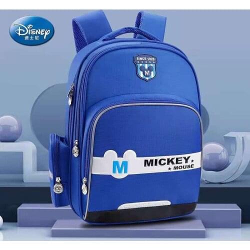 Disney New Mickey School Bags For Boys Girls Minnie Primary Student Shoulder Orthopedic Causal Backpack Large Capacity Grade 1-6