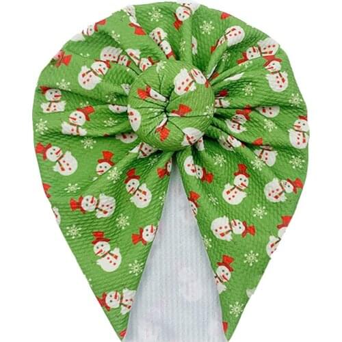 Snowman Print Beanie Toddler Hats Children Newborn Christmas Gift For Kids New Year Baby Hair Accessories Christmas Tree Hat