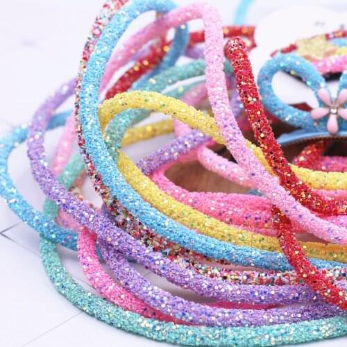 6mm 7mm Resin Glitter Rhinestones Rope Tube Cord Sequin Trimming DIY Jewelry Bracelet Necklace Party Wedding Decorations 1yard