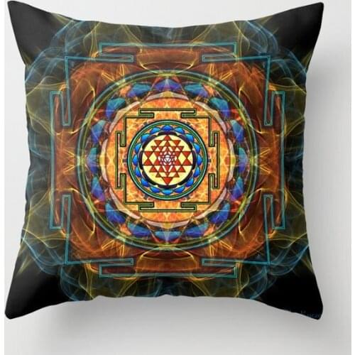 The Sri Yantra Decorative Pillowcases Cotton Linen Throw Pillow Case Home Sofa Decor Pillowcase