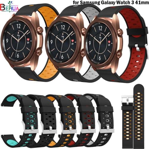 Smartwatch Bracelet Watch Strap for Samsung Galaxy Watch 3 41mm 20MM Replacement silicone watchBand for Galaxy 3 Bracelet belt