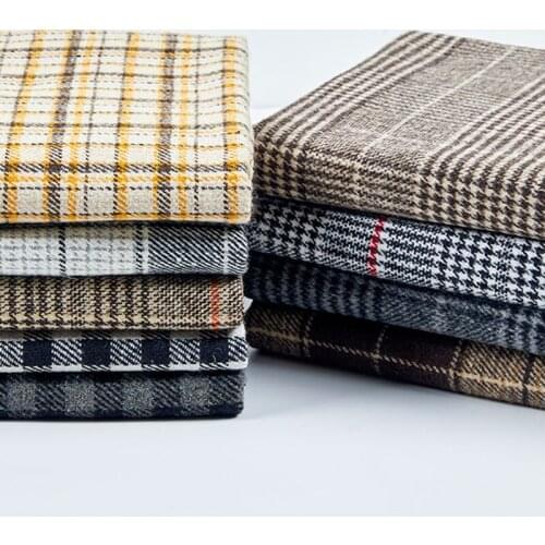 Thick Plaid Check Imitation Woolen Fabric Sewing Coat Dress Blazer Yarn Dyed Tweed Cloth Needlework Garment Material 50X150cm