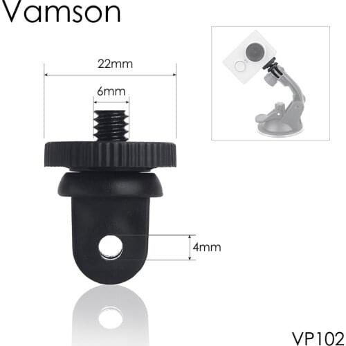 Vamson for GoPro Hero 7 6 5 4 3+ accessories mini tripod screw mounting adapter with 1/4" screw monopod for millet for yi VP102