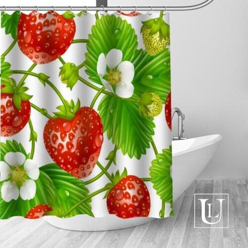 New arrival Custom Strawberry fruit Shower Curtain bathroom beautiful decor Shower Curtain Waterproof for yourself