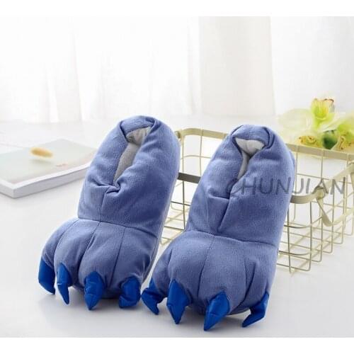 Fashion Matching Home Indoor Slipper Kids Animal Paw Claw Shoes For Children Boys Blue Shoes Pantufa Infantil Shoes