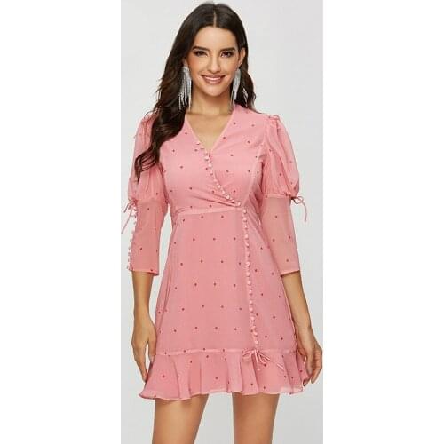 French Style Cute Sweet Pink Dress Women Corset Singer Button Sexy Party Dresses Ladies Vintage Autumn Winter Dress 2019 Ropa