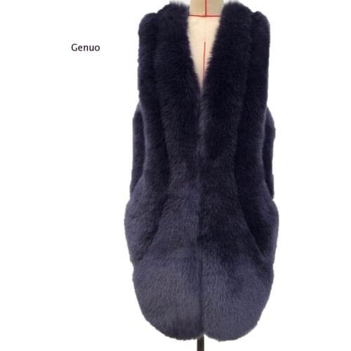 Winter Faux Fur Vest Women Faux Fur Gilet Pelliccia Plus Size Furry Fur Coat Manteau Fourrure Femme Bontjas