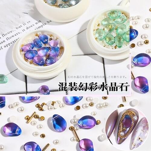 1 box 3D Nail Art Rhinestones Diamond Mixed Size Shiny Nail Gems Rhinestones Crystal Stone Nail Art Decoration Nails Accessory