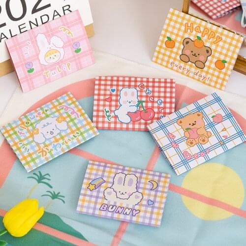 1 piece of ins childrens day cute cartoon folding birthday holiday wishes thank you gift message envelope letter paper card gre