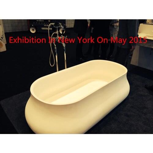 1828x914x508mm Solid Surface Stone CUPC Approval Bathtub Freestanding Vase Corian Matt Tub RS65ZZZ