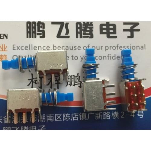 2PCS/lot Imported Japan ALPS SPPJ320600 self-locking switch 6-foot lock button TV power supply press switch
