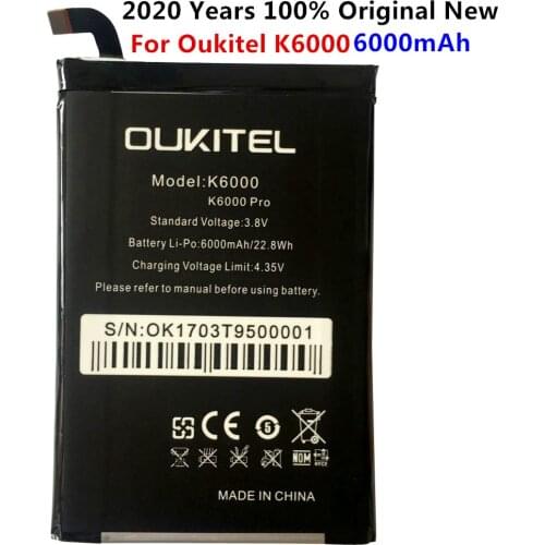 2020 New 100% IST Original K6000 Pro Mobile Phone Battery For Oukitel K6000 Real 6000mAh High Quality Replacement Battery