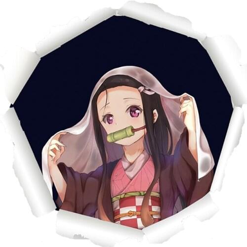 Three Ratels 3D Anime Demon Slayer Creative window wall Auto Decal Car Bumper Body Pattern Vinyl wall sticker decals