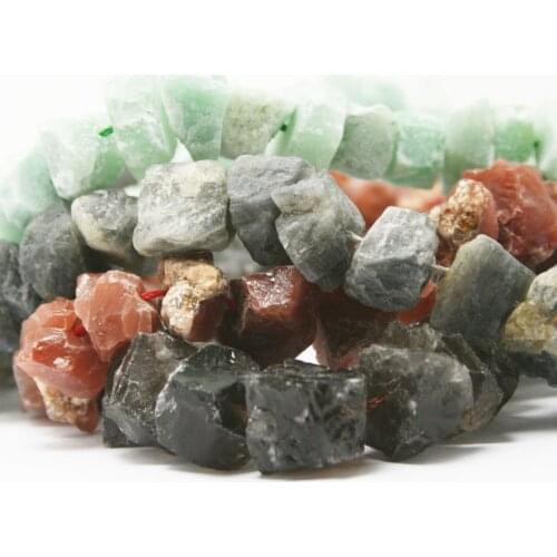 42pcs Raw Smoky Irregular Quartz Crystal Beads Rough Punched Loose Stone Centre Drilled Beads Nugget Crystal Bead