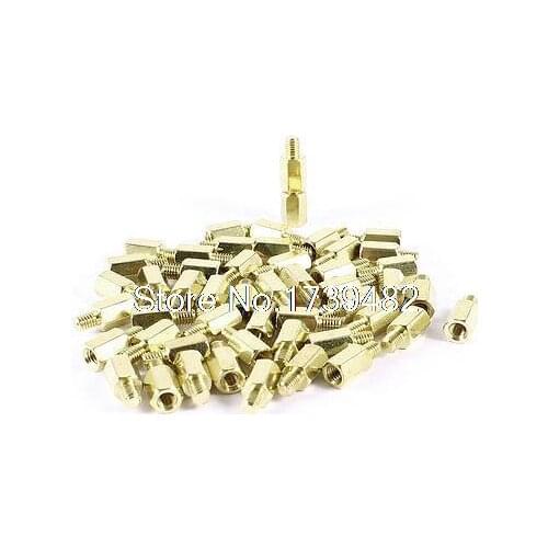50 Pcs PC PCB Motherboard Brass Standoff Hexagonal Spacer M3 7+4mm
