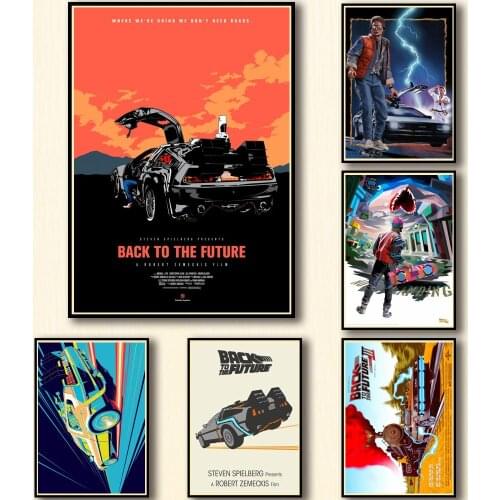 50 Designs Classic Movie Back To The Future Whitepaper Poster Artwork Fancy Wall Sticker for Coffee House Bar