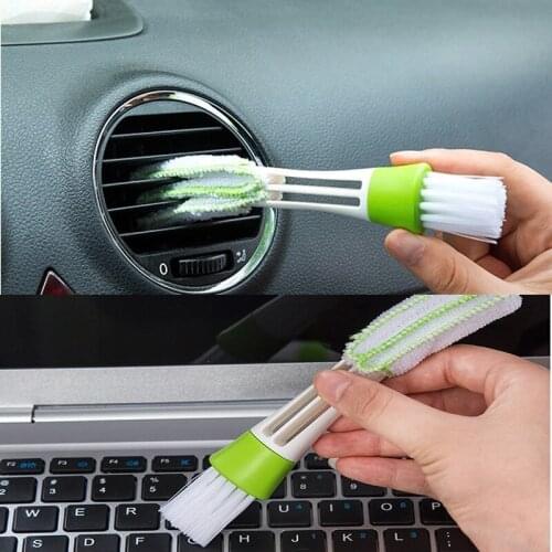 Car Double Ended Microfibre Venetian Blind Window Clean Brush Air Conditioner Duster Dirt Cleaner Car Accessories Styling