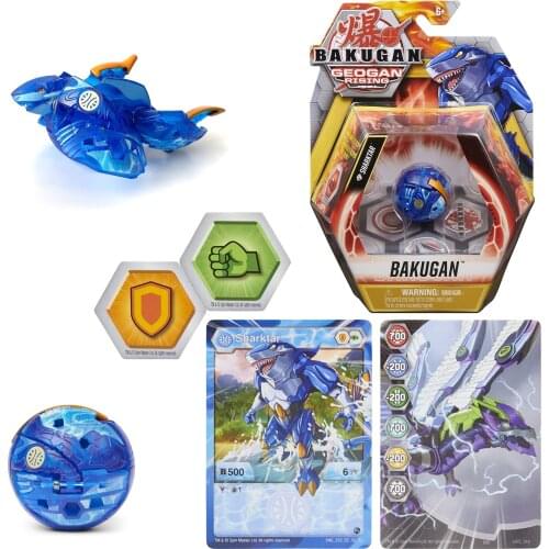 Bakugan Geogan Rising 2021 Elemental Aquos Sharktar Core Collectible Figure and Trading Cards Limited Action Figure Boy Gifts