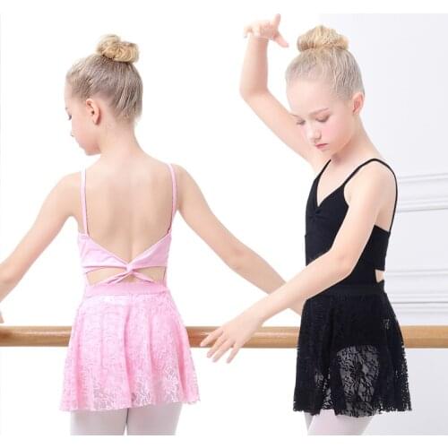 Girls Ballet Leotards Dance Bodysuit Cotton Multi-Straps Pink Ballet Clothes Back Cross Dance Wear Swimsuits