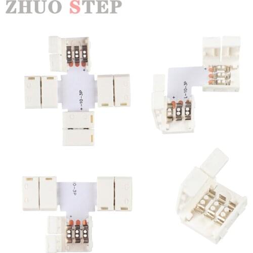 Free Soldering 3PIN WS2812B WS2811 LED Strip Connector For Connecting Corner Right Angle 10MM For ws2811 2812 Strip Light Tape