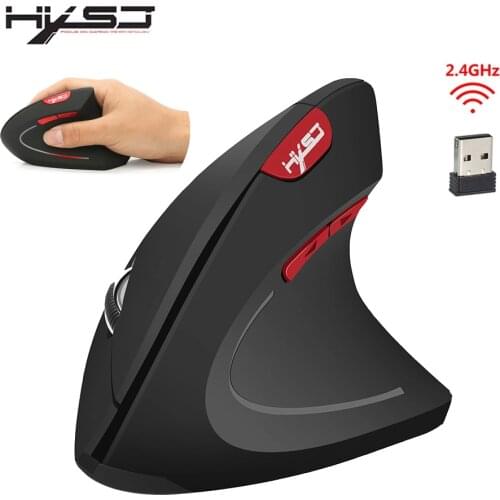 HXSJ T24 2.4G Wireless Mouse Vertical Ergonomic Mouse with USB Receiver 2400dpi Ergonomic Vertical healthy mouse for PC Macbook