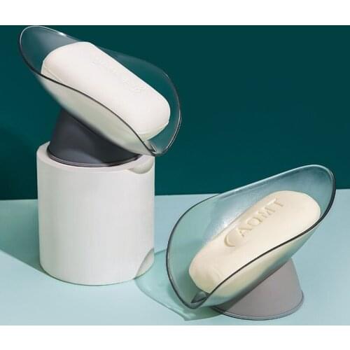 Leaf Shape Soap Holder Kitchen Sink Sponge Drain Box Bathroom Non-slip Drain Soap Dish Drying Rack Cleaning Brush Case Organizer