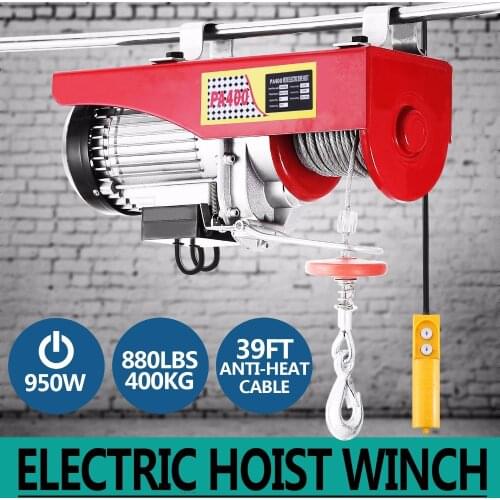 VEVOR 400KG Electric Hoist Winch Lifting Engine Crane Overhead Remote Control Gantry, 220V-240V Electric Hoist Scaffolding Winch
