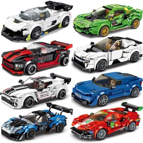 Speed Champions Senna GTR F8 GT3 Pull-Back Figures MOC Racing Sports Car Building Blocks Kit Bricks Classic Model Toys For Kids