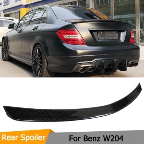 Carbon Fiber Rear Wings spoiler Lip For Mercedes Benz C Class W204 C300 C350 C230 C250 C63 AMG Sedan 4-Door 2007-2014